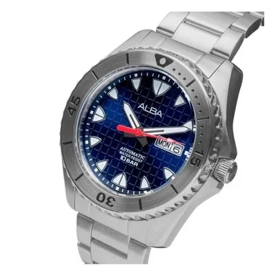 Alba 44.5Mm Active Men's Watch, Analog, Stainless Steel Strap - Silver